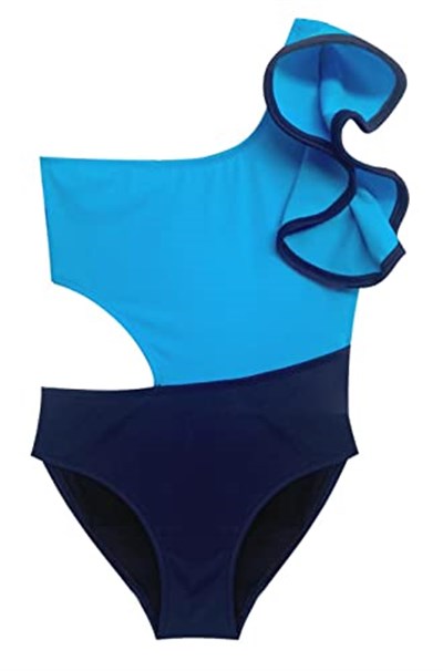 DEEP BEACH KOLU VOLAN DETAYLI KIZ ÇOCUK MAYO DB200566CM MAVİ 6-7 Yaş