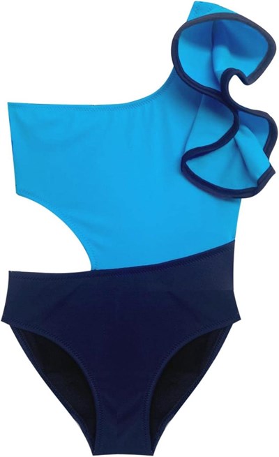 DEEP BEACH KOLU VOLAN DETAYLI KIZ ÇOCUK MAYO DB200566CM MAVİ 12-13 Yaş