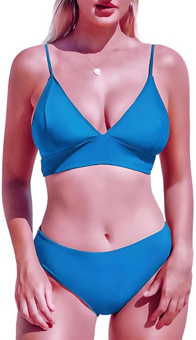 DEEP BEACH MAVİ KAPLI BİKİNİ TAKIM DB200051BT MAVİ 38