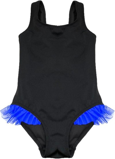 DEEP BEACH SİYAH SAKS FIRFIR DETAYLI KIZ ÇOCUK MAYO DB200618CM SİYAH-SAKS 5-6 Yaş