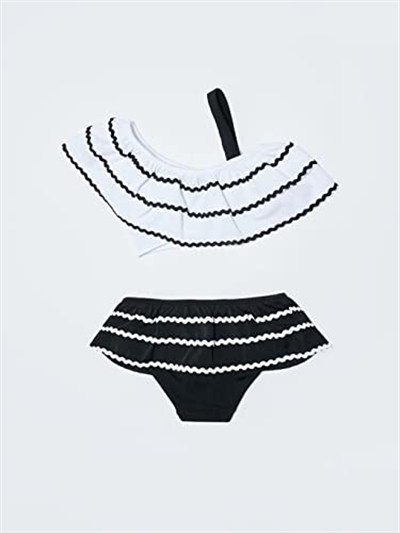 DEEP BEACH Sutaşı detaylı kız çocuk bikini takım SİYAH 9-10 Yaş