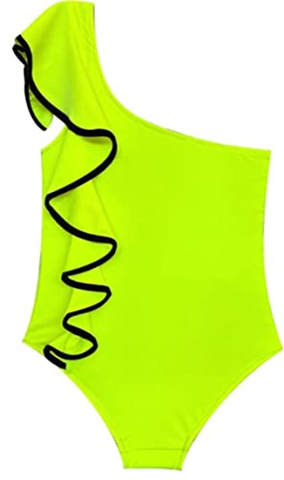 DEEP BEACH Sutaşı detaylı kız çocuk mayo DB200740CM NEON SARI 10-11 Yaş