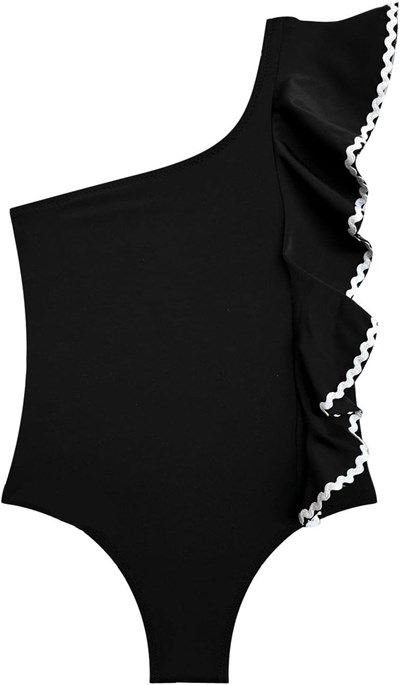 DEEP BEACH Sutaşı detaylı kız çocuk mayo DB200740CM SİYAH 5-6 Yaş