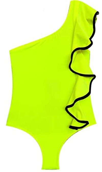 DEEP BEACH Sutaşı detaylı kız çocuk mayo DB200740CM NEON SARI 10-11 Yaş
