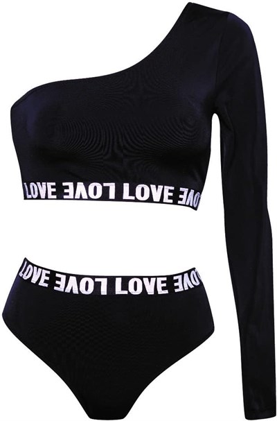 DEEP BEACH TEK KOLLU BIKINI TAKIM DB200512BT SİYAH 34