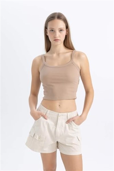 DeFacto Coool Fitted Vücuda Oturan Fitilli Kaşkorse Basic Düz Atlet