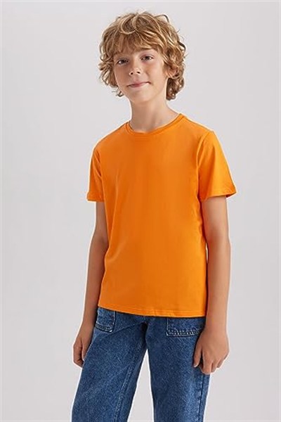 DeFacto Erkek Çocuk Regular Fit Kısa Kollu Tişört, Siyah, 4/5 Yaş