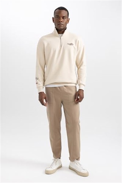 DeFacto Erkek Comfort Fit Dik Yaka Sweatshirt