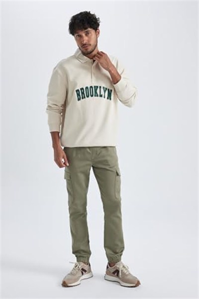 DeFacto Erkek Relax Fit Polo Yaka Sweatshirt