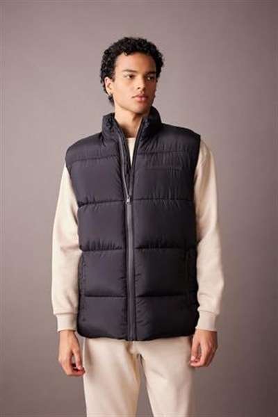 DeFacto Erkek Slim Fit Dik Yaka Yelek Yelek