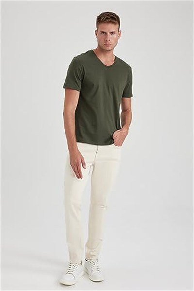 DeFacto Erkek Slim Fit V Yaka Tişört
