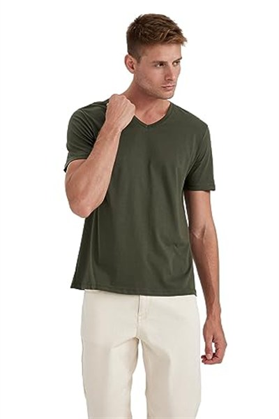 DeFacto Erkek Slim Fit V Yaka Tişört