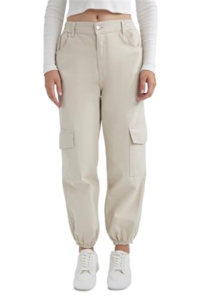 DeFacto Kadın Coool Kargo Jogger Gabardin Pantolon