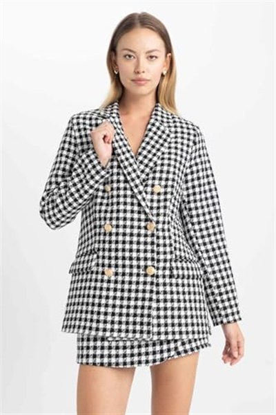 DeFacto Kadın Oversize Fit Tweed Blazer