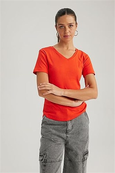 DeFacto Kadın Slim Fit Kısa Kollu Tişört