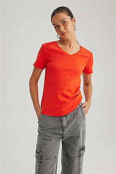 DeFacto Kadın Slim Fit Kısa Kollu Tişört