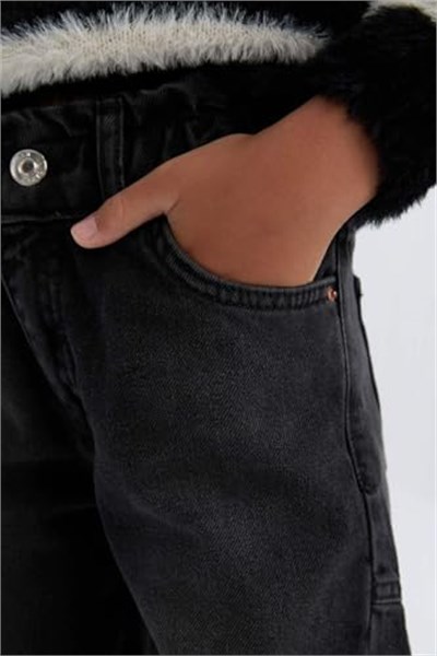 DeFacto Kız Çocuk Barrel Fit Bilek Boy Geniş Bol Paça Jean Pantolon