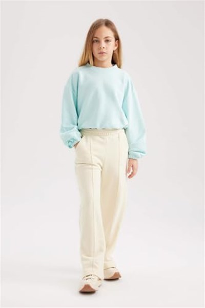 DeFacto Kız Çocuk Regular Fit Bisiklet Yaka Sweatshirt