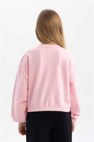 DeFacto Kız Çocuk Regular Fit Bisiklet Yaka Sweatshirt