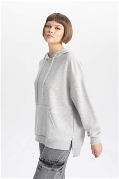 DeFacto Oversize Geniş Kalıp Kapüşonlu Sweatshirt