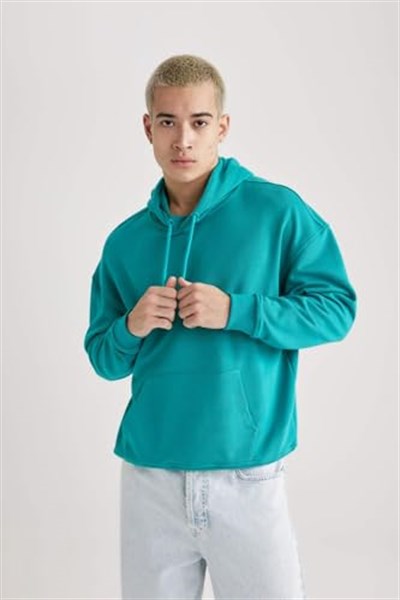 DeFacto Oversıze Kapüşonlu Sweatshirt B7849AXNS Erkek