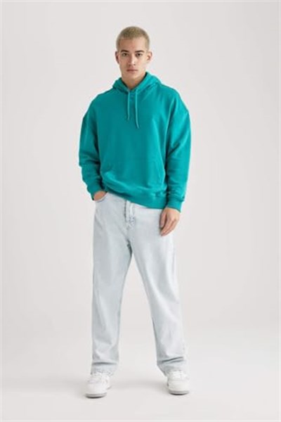 DeFacto Oversıze Kapüşonlu Sweatshirt B7849AXNS Erkek