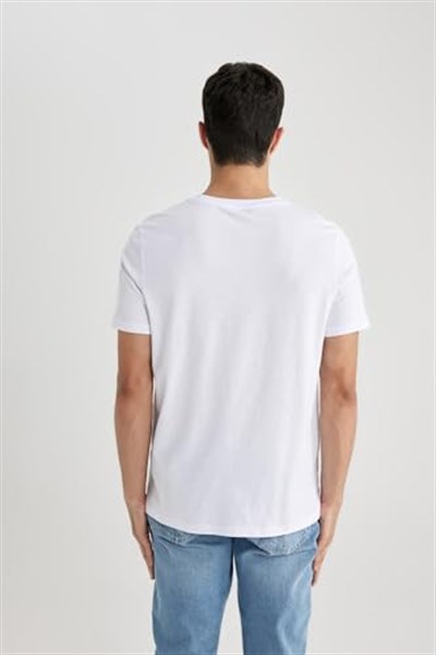 DeFacto Sevgililer Günü Unisex Kısa Kollu T-Shirt Üniseks Yetişkin Beyaz