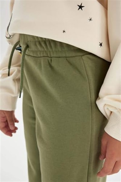 DeFacto Siyah Wide Leg Geniş Bol Paça Beli Lastikli Basic Düz Eşofman Altı Kız Çocuk