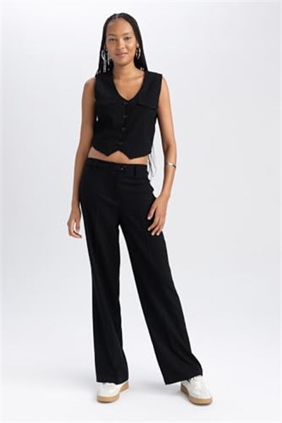 DeFacto Wide Leg Pantolon Siyah