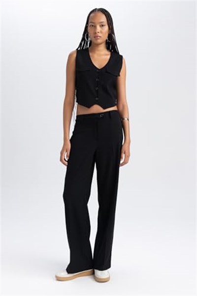 DeFacto Wide Leg Pantolon Siyah