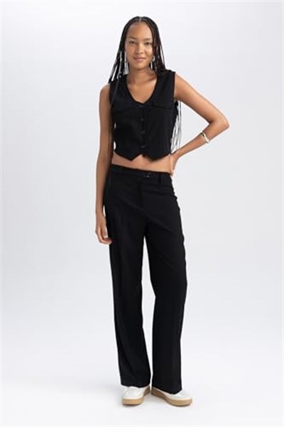 DeFacto Wide Leg Pantolon Siyah