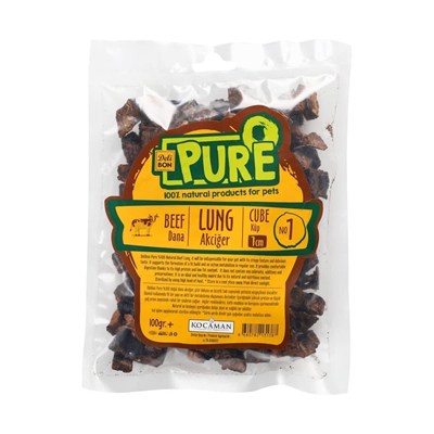 Deli Bon Kurutulmuş Küp Şeklinde Dana Akciğer Köpek Ödül Maması 1 Cm 100 Gr - Farmapets