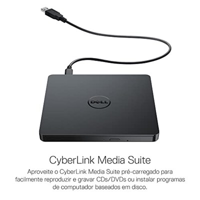 Dell Slim DW316 - Sürücü - DVD+-RW (+-R DL) DVD-RAM - 8x8x5x - USB2.0 - Harici - Inspiron 14 54XX, 15 55XX, 17 5758, OptiPlex 3020, 9020, Vostro 15 3558, XPS 13 için (784-B BBI), siyah