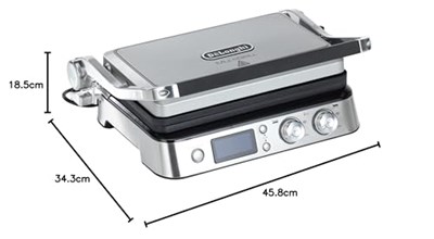 DeLonghi CGH1020D Tost Makinesi, Multigrill Izgara Özellikli, 2000W, ‎45.8 x 34.3 x 18.5 cm, Paslanmaz Çelik