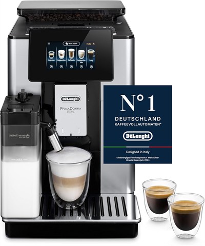 DeLonghi PrimaDonna Soul Perfetto ECAM 612.55.SB tam otomatik kahve makinesi, LatteCrema süt sistemi ve Bean Adapt teknolojisi, 18 tarif (Türkçe olmayabilir), renkli ekran uygulaması kontrolü,