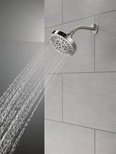 Delta -5-Sprey Fırçalanmış Nikel Duş Başlığı, Delta Duş Başlığı Fırçalanmış Nikel, Duş Başlıkları, 1,75 GPM Akış Hızı, Paslanmaz 52535-SS