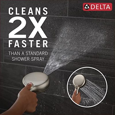Delta Faucet ProClean Fırçalı Nikel Duş Başlığı, Elde Taşınabilir, Yüksek Basınçlı Püskürtmeli Duş Başlığı, El Duş Başlığı, 6 Püskürtme Ayarı, SpotShield Fırçalanmış Nikel 75740SN