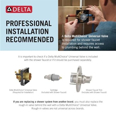 Delta Faucet R10000-UNBX MultiChoice Evrensel Küvet ve Duş Vanası Gövdesi, Küvet Bataryası Trim Kitleri için, Siyah