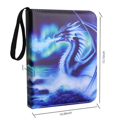 Deluxe ice dragon Ticaret Kartı Klasörü 900 Yandan Yüklemeli Cepli 9 Cepli Fermuarlı Bağlayıcı, Erkek, Kız ve Kart Meraklıları için İdeal - Koleksiyon Kartı Albümleri, Kılıfları ve Kolları