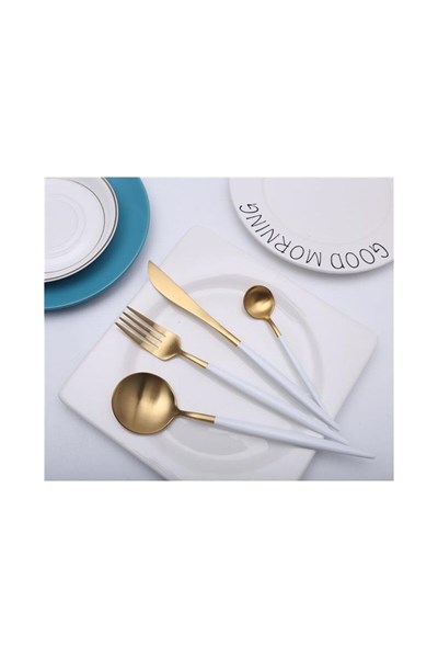 Demir Çeyiz Elit Mat 6 Parça Beyaz Gold Tatli Biçak