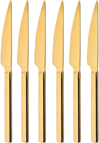 Demir Çeyiz Pırlanta Titanyum Gold Yemek Bıçak 6 Adet