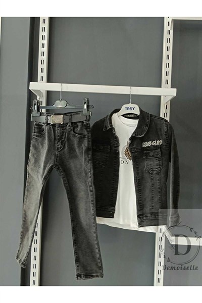 DEMOİSELLE ERKEK ÇOCUK KOT CEKET PANTALON TAKIMI-1