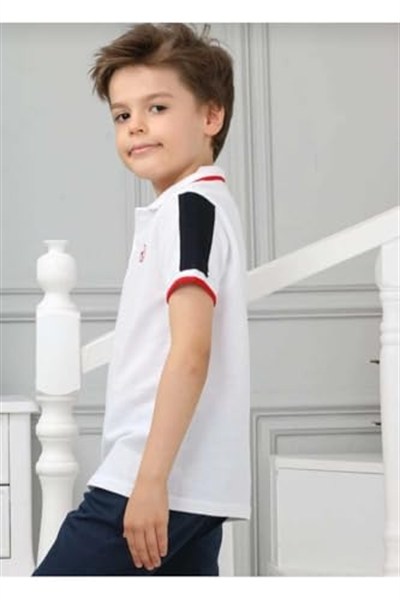 DEMOİSELLE ERKEK ÇOCUK POLO YAKA T-SHİRT beyaz 8 Yaş
