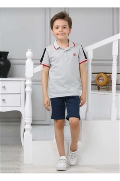 DEMOİSELLE ERKEK ÇOCUK POLO YAKA T-SHİRT gri 7 Yaş