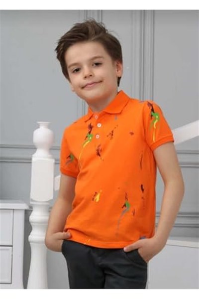 DEMOİSELLE ERKEK ÇOCUK POLO YAKA T-SHİRT TURUNCU 6-7 Yaş