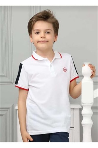 DEMOİSELLE ERKEK ÇOCUK POLO YAKA T-SHİRT beyaz 4 Yaş