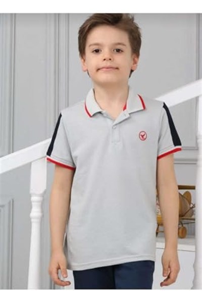 DEMOİSELLE ERKEK ÇOCUK POLO YAKA T-SHİRT gri 8 Yaş