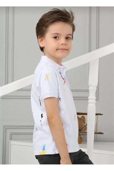 DEMOİSELLE ERKEK ÇOCUK POLO YAKA T-SHİRT BEYAZ 9-10 Yaş