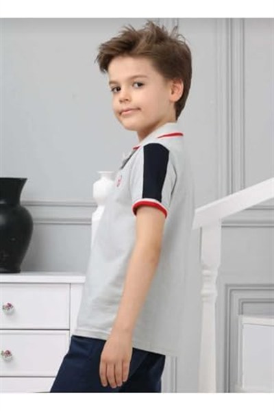 DEMOİSELLE ERKEK ÇOCUK POLO YAKA T-SHİRT gri 6 Yaş