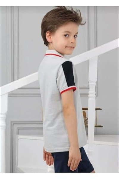 DEMOİSELLE ERKEK ÇOCUK POLO YAKA T-SHİRT gri 11 Yaş